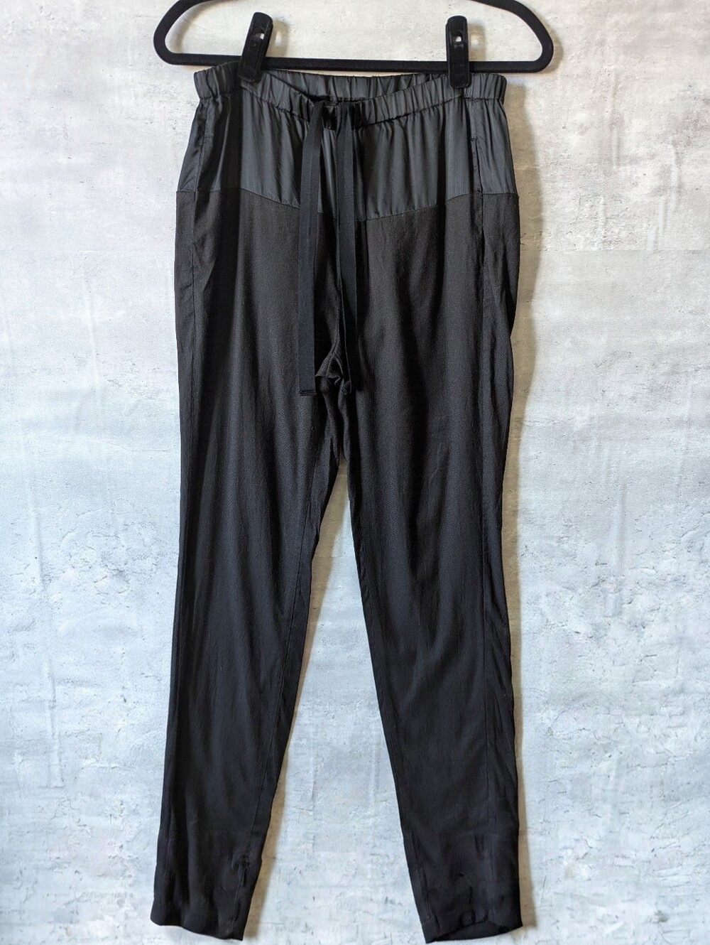 MM6 Maison Martin Margiela Black Drawstring Mixed Media Pants